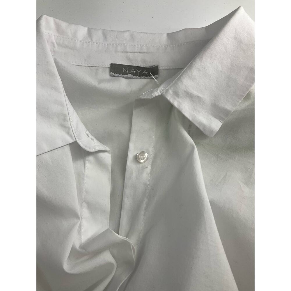 Naya - White Solid Pre-Owned Ladies Casual Top - Size M - Picture 4 of 6